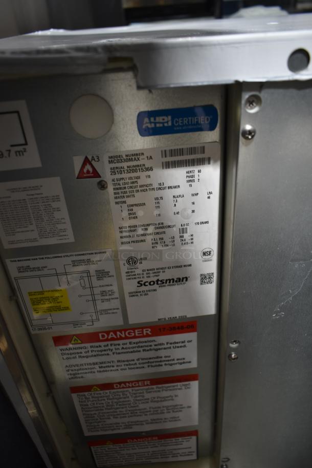 BRAND NEW 2025 Scotsman Prodigy Elite Ice Machine, Model MC0330MAX-1A. 400 lb capacity, 115V. AHRI certified, label intact.