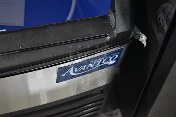 Brand new Avantco 194UCF280A commercial ice machine, 299 lb. capacity, scratch and dent, blue Avantco logo visible.