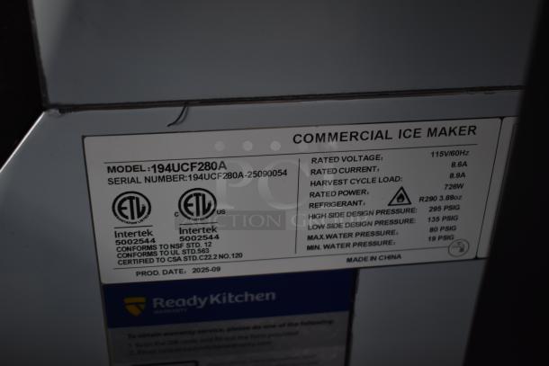 Avantco 194UCF280A label, showing model, serial number, certifications, voltage, and refrigerant details.