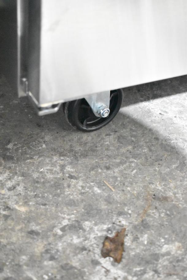 Brand new Avantco 178SSWT48FHC commercial undercounter freezer, featuring commercial casters. 115V, 1 phase. Scratch and dent.