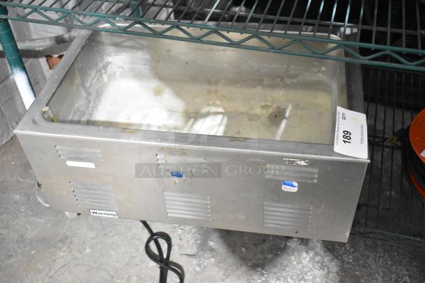 Qualite RDFW-1200NP Countertop Food Warmer in used condition, with visible wear. 120 Volts, 1 Phase, model label intact.