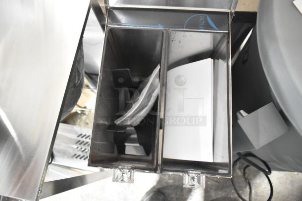 BRAND NEW 2025 Fetco GRS-1202 Double Hopper Coffee Grinder. Dual compartments, 10 lb capacity, 120V, minor scratches.