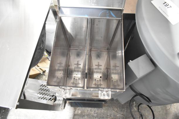 BRAND NEW SCRATCH AND DENT 2025 Fetco GRS-1202 Double Hopper Coffee Grinder, 10 lb., 120V, 1 Phase, visible minor scratches.