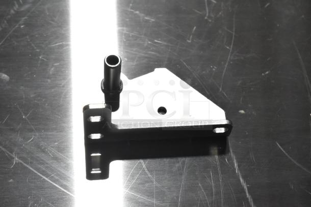 Metal hinge component on a reflective surface; brand new, slight blemishes visible. Part of a lot including probe, knob.