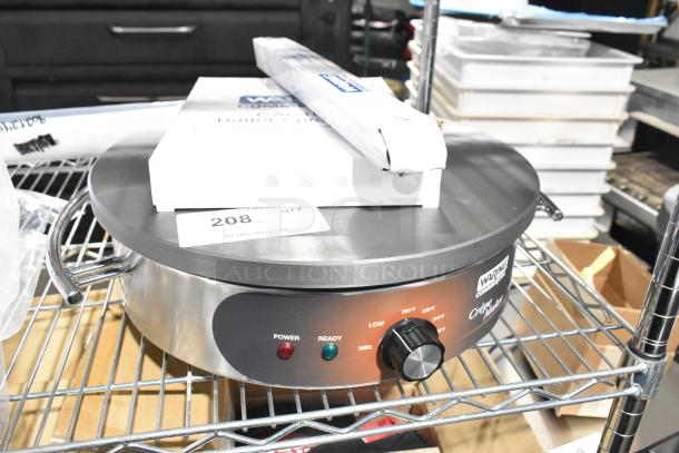 Waring WSC160X 16" Electric Crepe Maker, brand new scratch and dent, 120V, 1 Phase. Controls and labels visible.