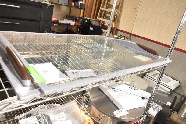 Avantco sliding glass top lid, ADC-12 series, new condition, scratch and dent. Includes original packaging.