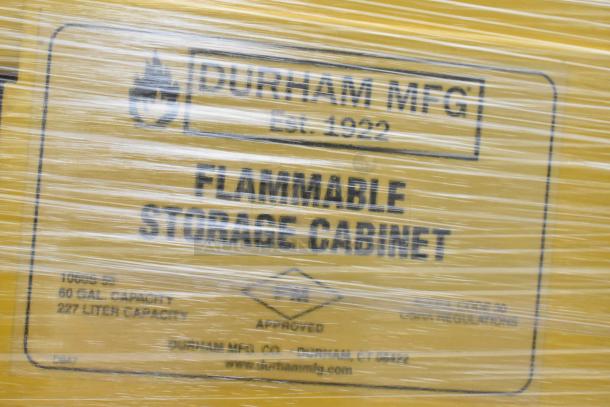 BRAND NEW SCRATCH AND DENT Durham Mfg 60 Gallon Steel Self-Closing Flammable Liquids Storage Cabinet 1060S-50.