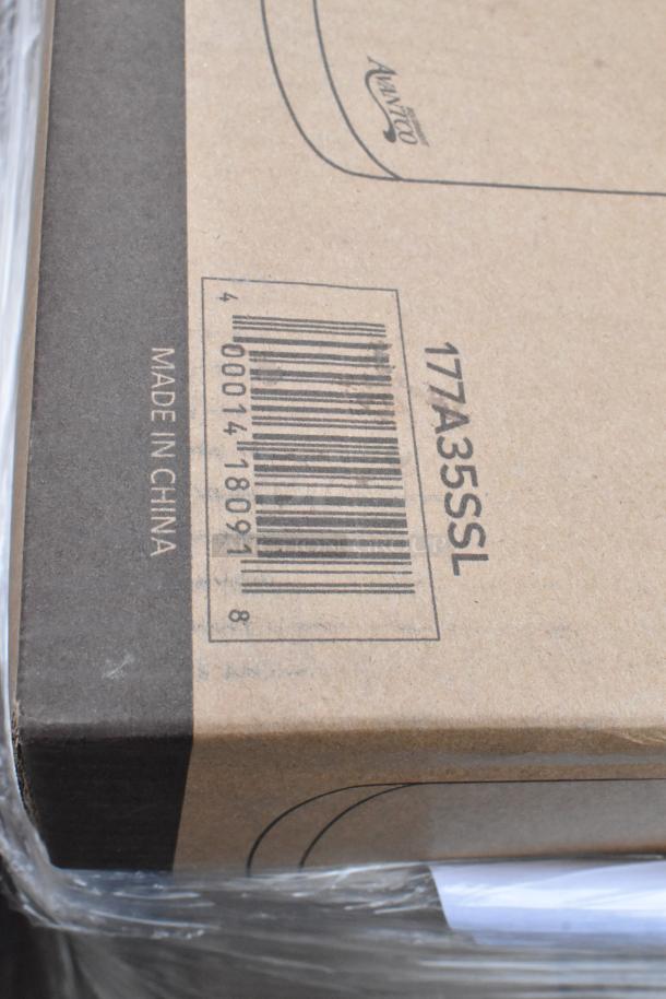 Cardboard box marked with barcode 00014180918, model 177A35SSL, and "Made in China." Brand logo visible.