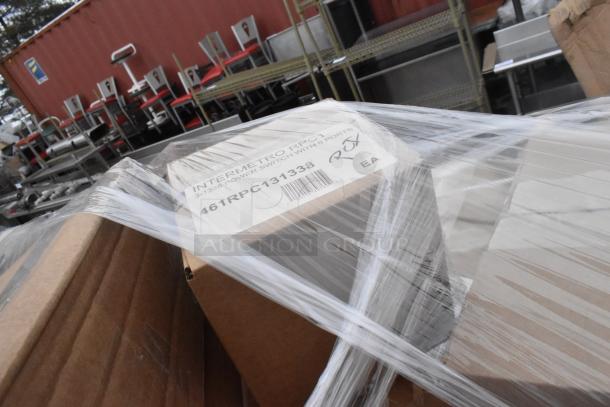 36 brand new scratch and dent items, including butane range and casters. Labeled box: Intermetro RPC 3-1338 power switch.