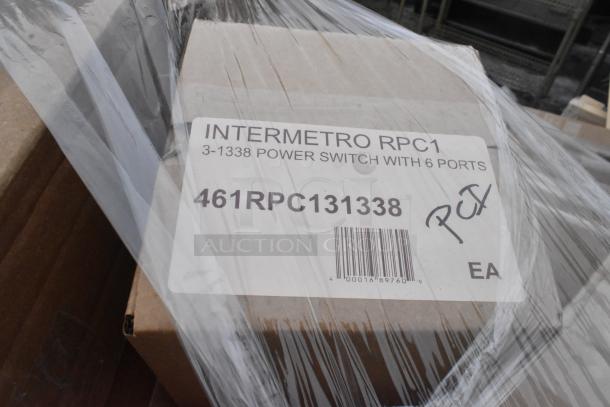 Intermetro RPC1 power switch, 6 ports, in packaging. Label shows model 461RPC131338. Part of a scratch and dent auction lot.