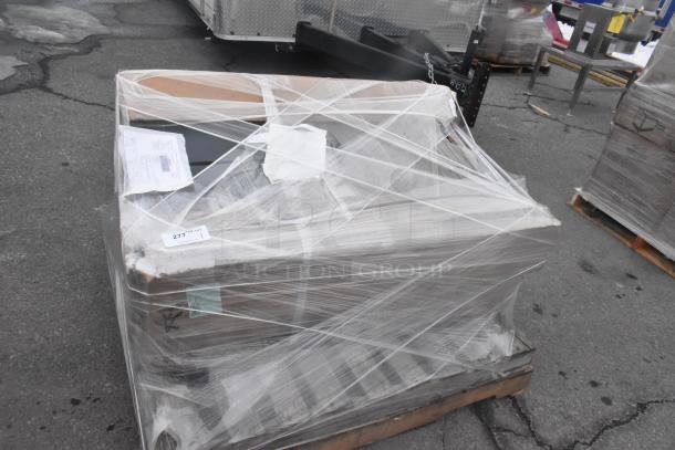 Brand new Regency 600S22424SB utility sink, 24"x24"x13", two compartments, for 8" faucet, scratch and dent, wrapped on pallet.