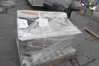 Brand new Regency 600S22424SB utility sink, 24"x24"x13", two compartments, for 8" faucet, scratch and dent, wrapped on pallet.