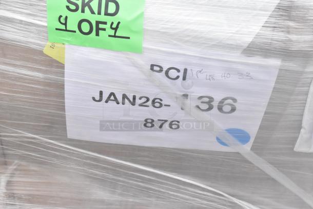 Shrink-wrapped Regency 600S21824 sink in new scratch and dent condition. Marked "Skid 10F4" and "JAN26-136 876."
