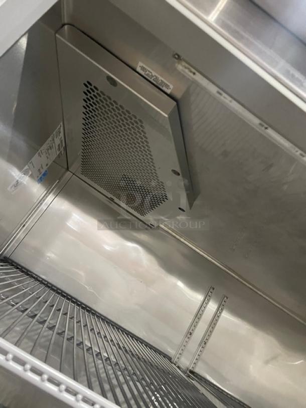 True Commercial Stainless Steel 2-Door Refrigerator, Model STG2R, Energy Star Certified, with poly-coated wire racks, 115V, on casters.