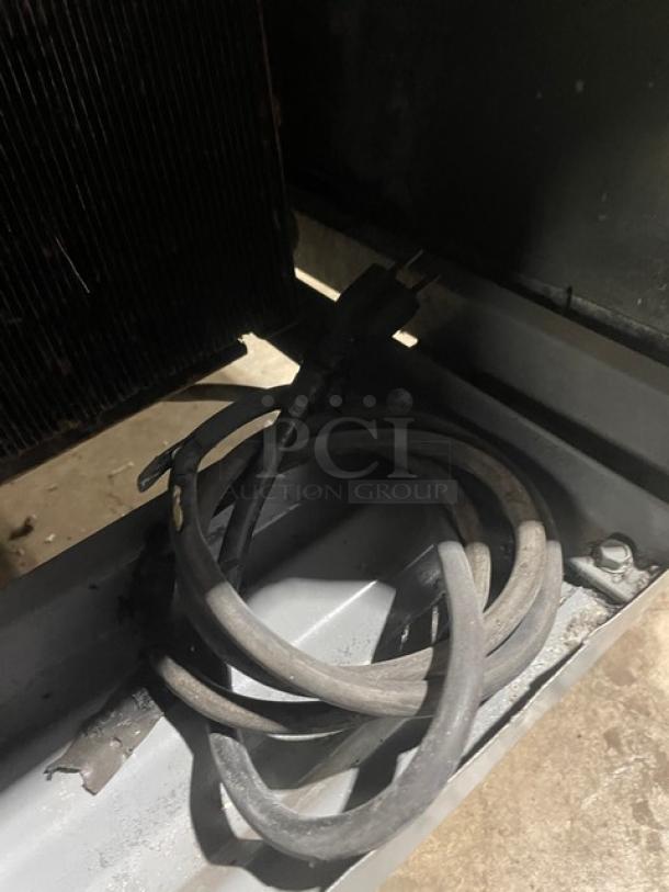 Leader DR48SC stainless steel 2-door refrigerated pizza dough retarder table, used, 115V, single phase, on casters.