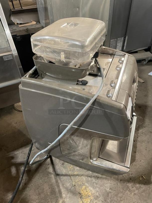 La Cimbali S39 Barsystem commercial espresso machine, stainless steel, with polycarbonate hopper and steam wand, on legs.