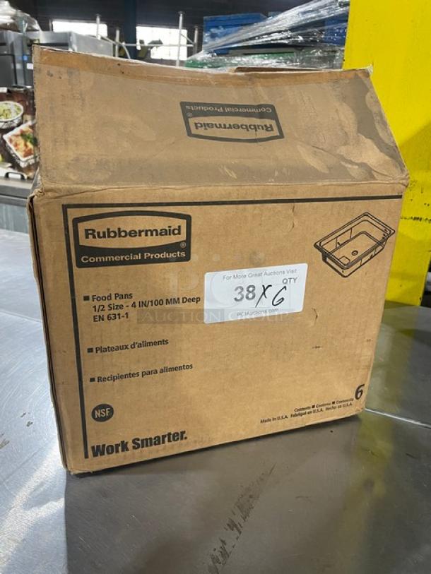 Rubbermaid Commercial Black 1/2-Size 4" Deep Insert Pan, Model FG224P00BLA. New in original box. NSF certified.