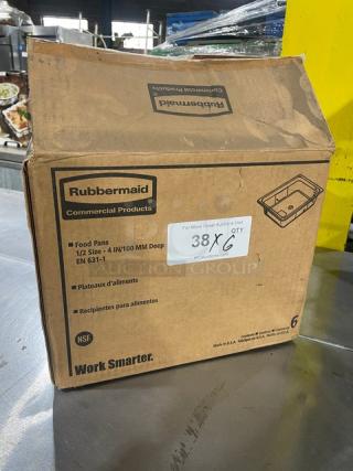 Rubbermaid Commercial Black 1/2-Size 4" Deep Insert Pan, Model FG224P00BLA. New in original box. NSF certified.