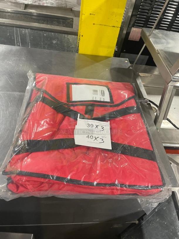 Rubbermaid ProServe red nylon insulated delivery bag, model FG9F3600RED, new condition, sealed in packaging.