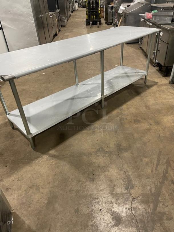 NEW L&J Commercial Stainless Steel Table with undershelf, legs, minor cosmetic imperfections.