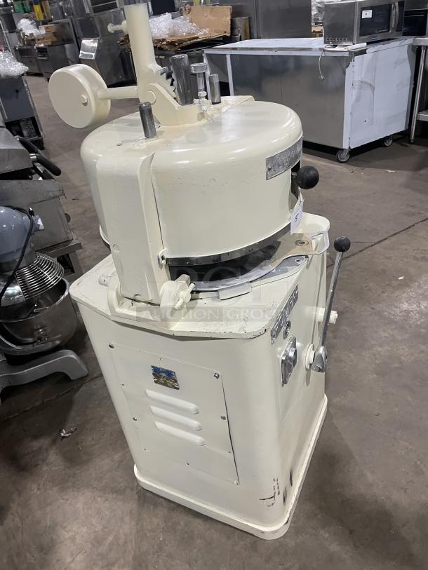 Rompa commercial electric dough rounder/divider, white, free-standing, with rounding plate, used condition, works well.