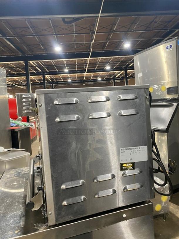 Hatco Glo-Ray Series GRMW-3 stainless steel countertop food warmer, 120V 1 Phase, shown in commercial setting.