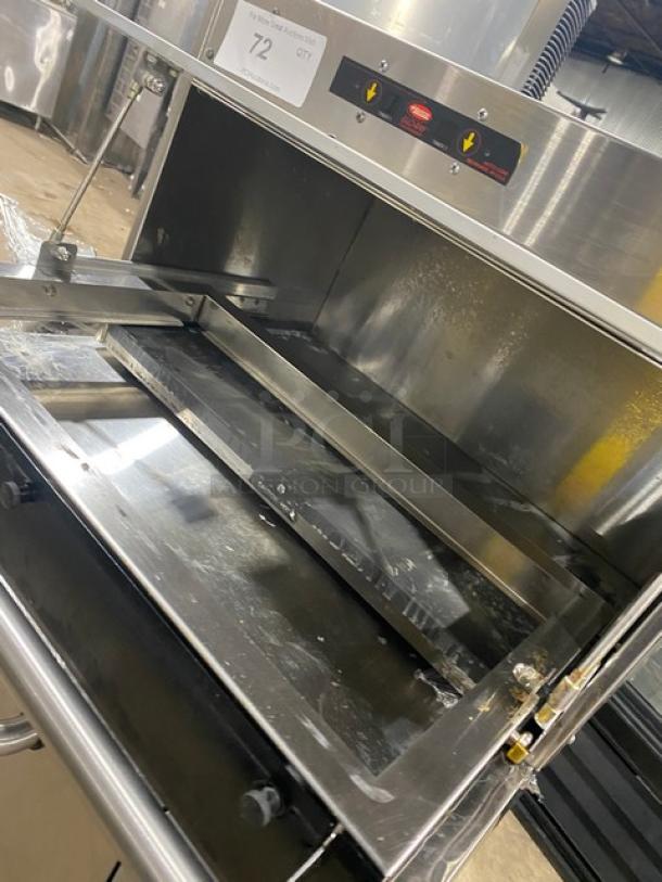 Hatco Glo-Ray GRMW3 stainless steel countertop food warmer, electric, 120V, 1 Phase, commercial use.