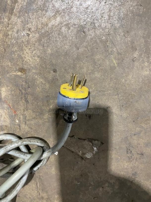 Bizerba stainless steel electric deli slicer, serial number 22-12929, 120V, heavy-duty, countertop design.