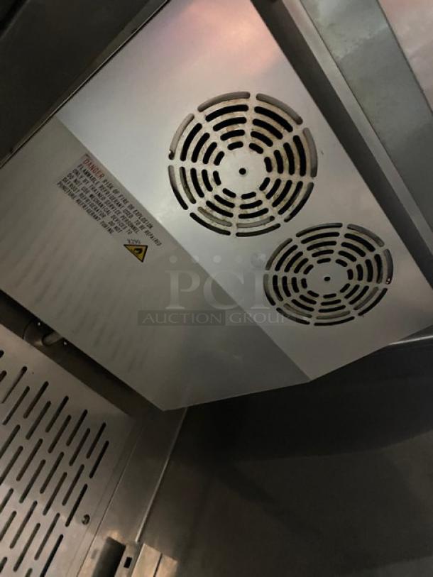 Avantco Commercial Stainless Steel Reach-In Freezer, Model 178SS1RHC, with poly coated wired rack. Vent details visible.