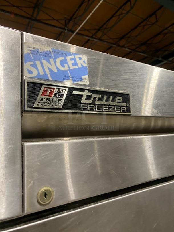 True T-19FZ Commercial Single Door Freezer, stainless steel, on casters, with poly coated rack. Serial: 5242998.