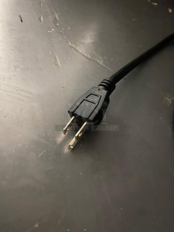 Power cord for Vitlife VRB54F freezer, black, with two-prong plug. For commercial stainless steel reach-in freezer.