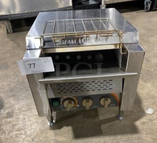 Ava Toast TT300208 countertop conveyor toaster, stainless steel, electric, 208V, on legs, model number TT-300-208.