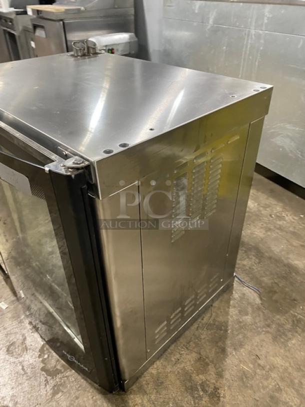Alto-Shaam stainless steel countertop rotisserie oven, electric powered with digital controls, in used condition.