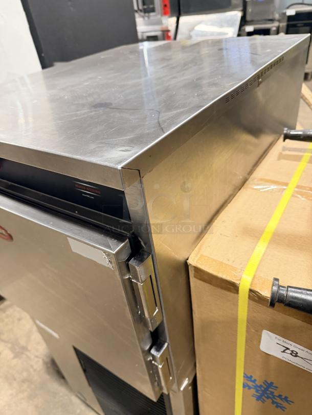 FWE Handy Line 3-pan heated cabinet, stainless steel, Model HLC18263CHP, electric, insulated, 120V, excellent condition.