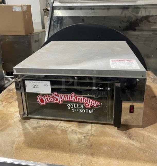 Otis Spunkmeyer OS-1 Commercial Stainless Steel Convection Oven with 3 trays, Model SN: C0090295, 120V, countertop design.
