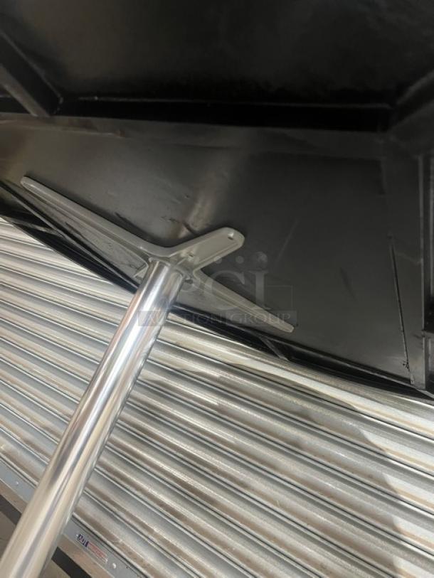 Brand new DuroWood 42" round dining table, model DW42, with durable 4-way pedestal base, black finish.