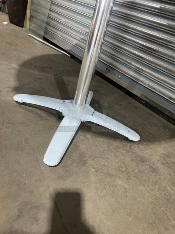 BRAND NEW! DuroWood 42" round dining table, Model DW-42, with 4-way pedestal base, durable modern commercial design.