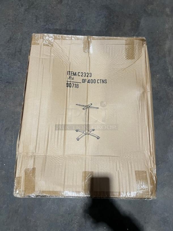 Brand new DuroWood DW42 42" round dining table, modern design, durable, with 4-way pedestal base. Sealed in original box.