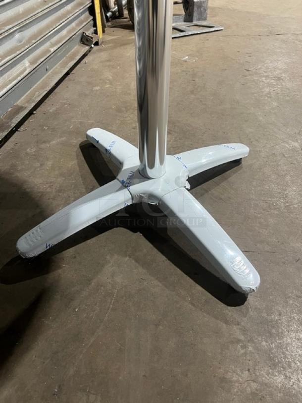 Brand new DuroWood 24" round dining table with 4-way pedestal base, model DW-R24; durable and modern design.