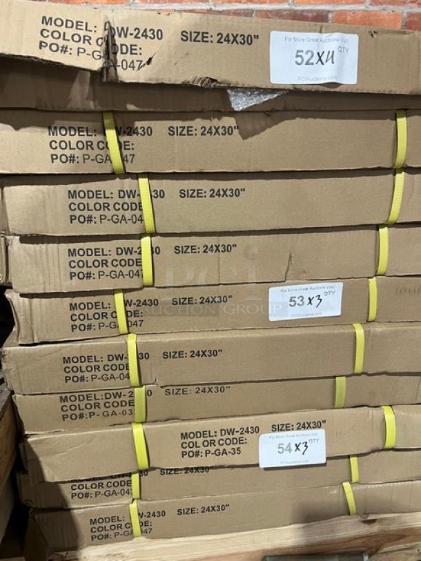 Brand new DuroWood 24"x30" rectangular dining tables, Model DW-2430, in sealed boxes with 4-way pedestal base.