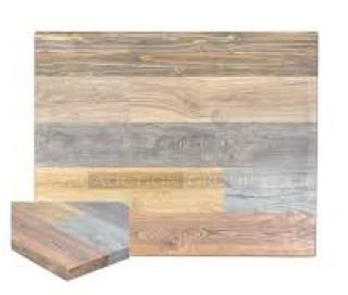 Brand new Barn Wood Plank Square Dining Table, 24"x24", Rustic DuroWood, model DW2424, 4-way pedestal base, durable design.