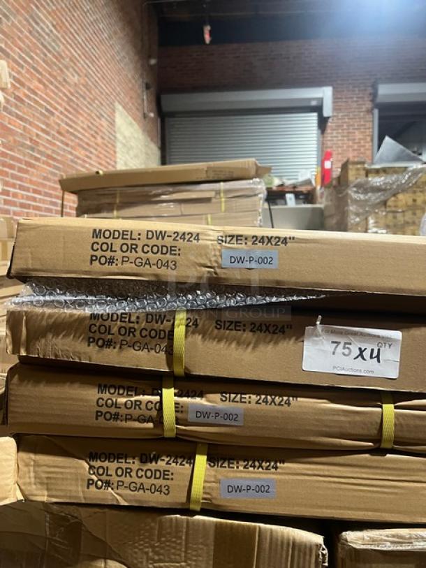 Brand new Barn Wood Plank Commercial Rustic DuroWood 24"x24" dining table, Model DW-2424, packed in cardboard box.