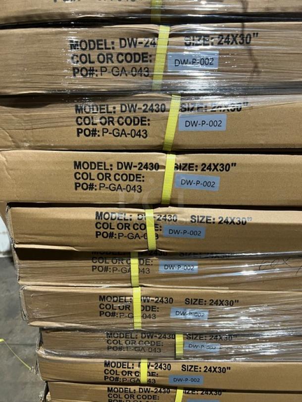 Barn Wood Plank Dining Table, 24"x30", Model DW-2430, new in box. Features rustic design, pedestal base, durable build.