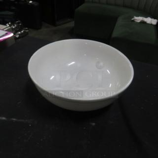 8-inch ITI ceramic bowl, model 11XBID, white, used condition, minor surface scratches visible, auction item.