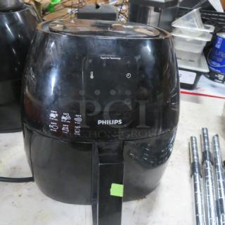 Phillips Air Fryer Model HD9240, black, 1760 Watt, 120 Volt, visible control icons, minor surface wear.