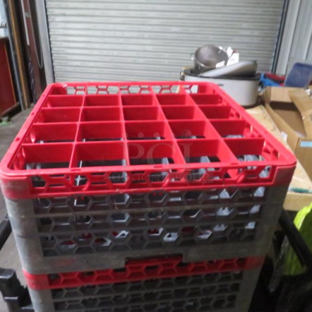 25 Hole 8.5 Inch Deep Dishwasher Rack, red top. Sturdy construction, excellent condition, model 2XBID.