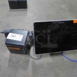 Toast ALL IN ONE POS terminal with a TP200 thermal printer, featuring a sleek touchscreen. Auction tag reads "461".