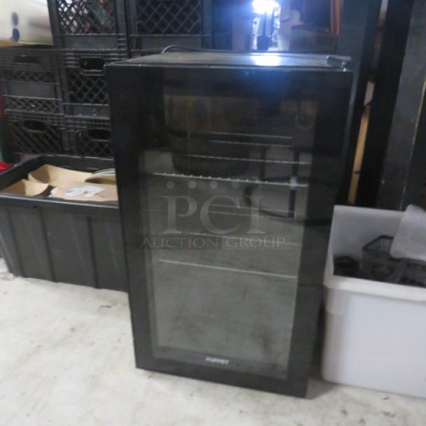 Kuppet Glass Door Refrigerator, Model# BG-85Y4, 115V, with 2 racks, 19x17x32.5 inches. In working condition.