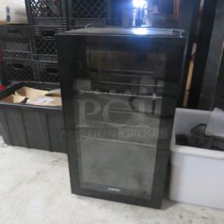 Kuppet Glass Door Refrigerator, Model# BG-85Y4, 115V, with 2 racks, 19x17x32.5 inches. In working condition.