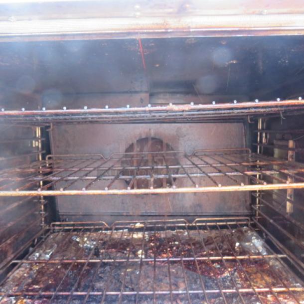 Southbend double stack electric oven B Series interior, showing racks. Used condition, 208-240 Volt, 38x35x65 inches.